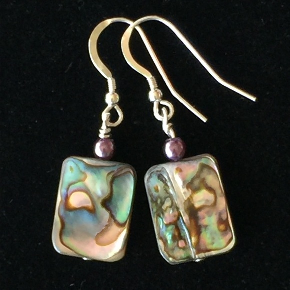 Southerton Jewelry and Crafts (SJC) Jewelry - Abalone & Sterling Silver Earrings